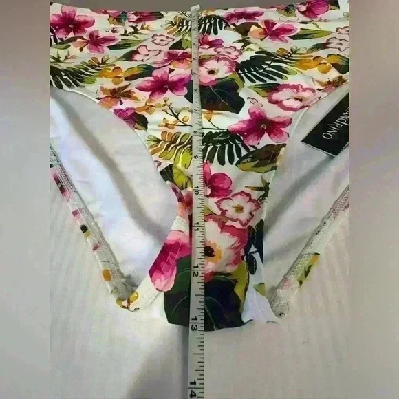 Catherine Malandrino bathing swim bikini bottom high waist size large floral - Picture 7 of 8